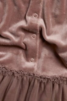 Baby & kids' pink velour dress with mesh skirt