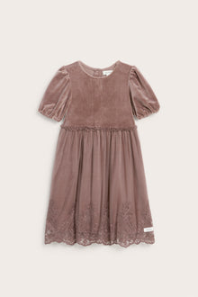 Baby & kids' pink velour dress with mesh skirt