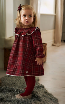 Baby red checked Christmas dress