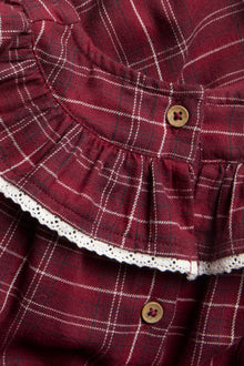 Baby red checked Christmas dress