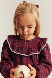 Kids´ red checked Christmas dress
