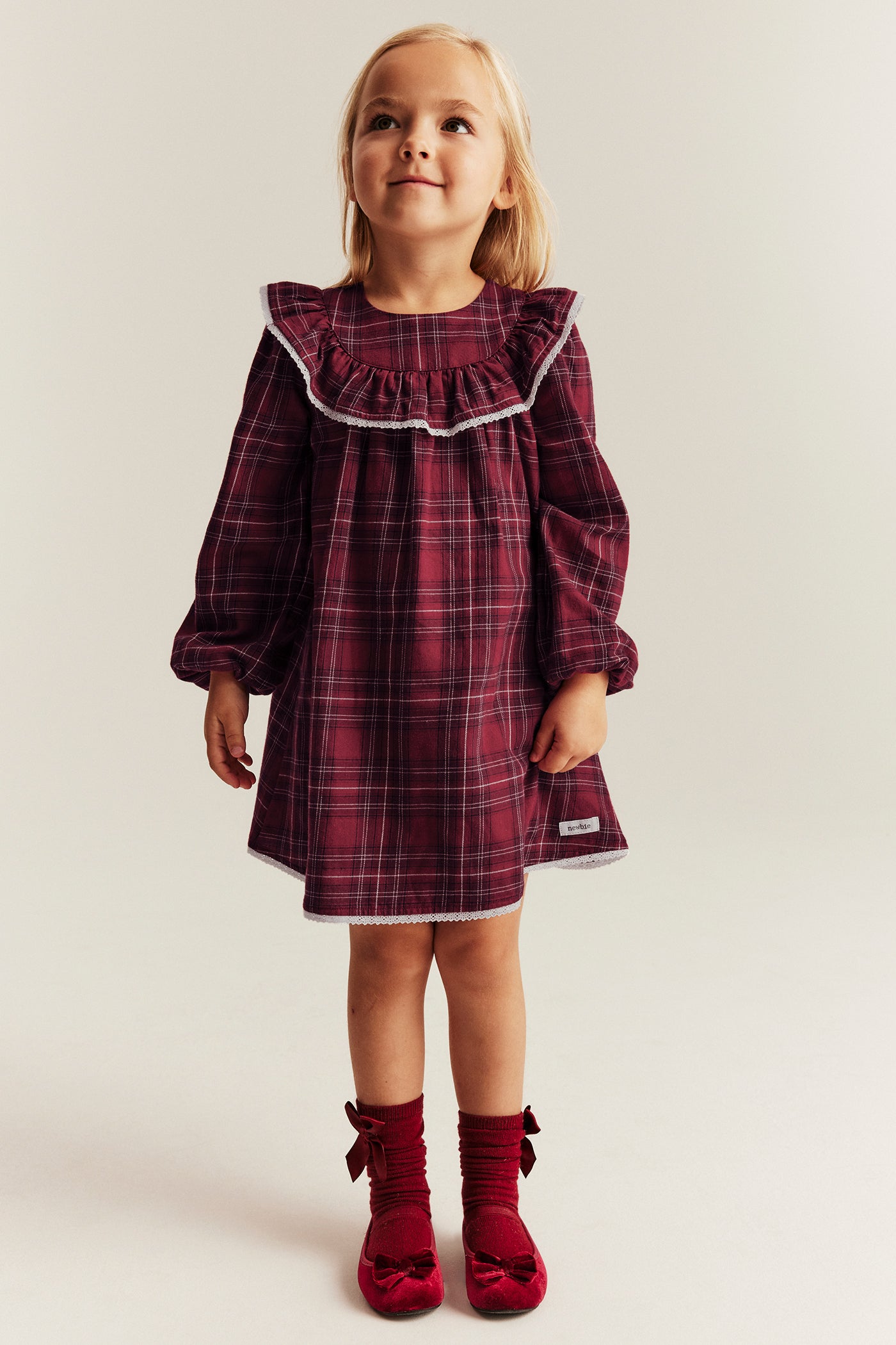 Kids´ red checked Christmas dress