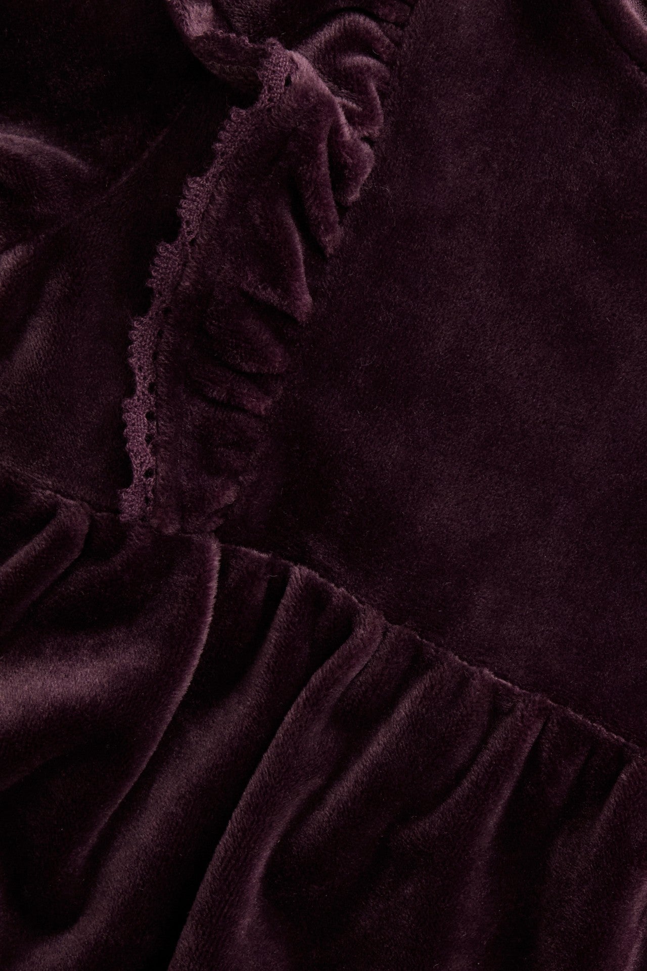 Baby lilac velour dress with frills