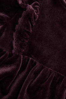 Baby lilac velour dress with frills