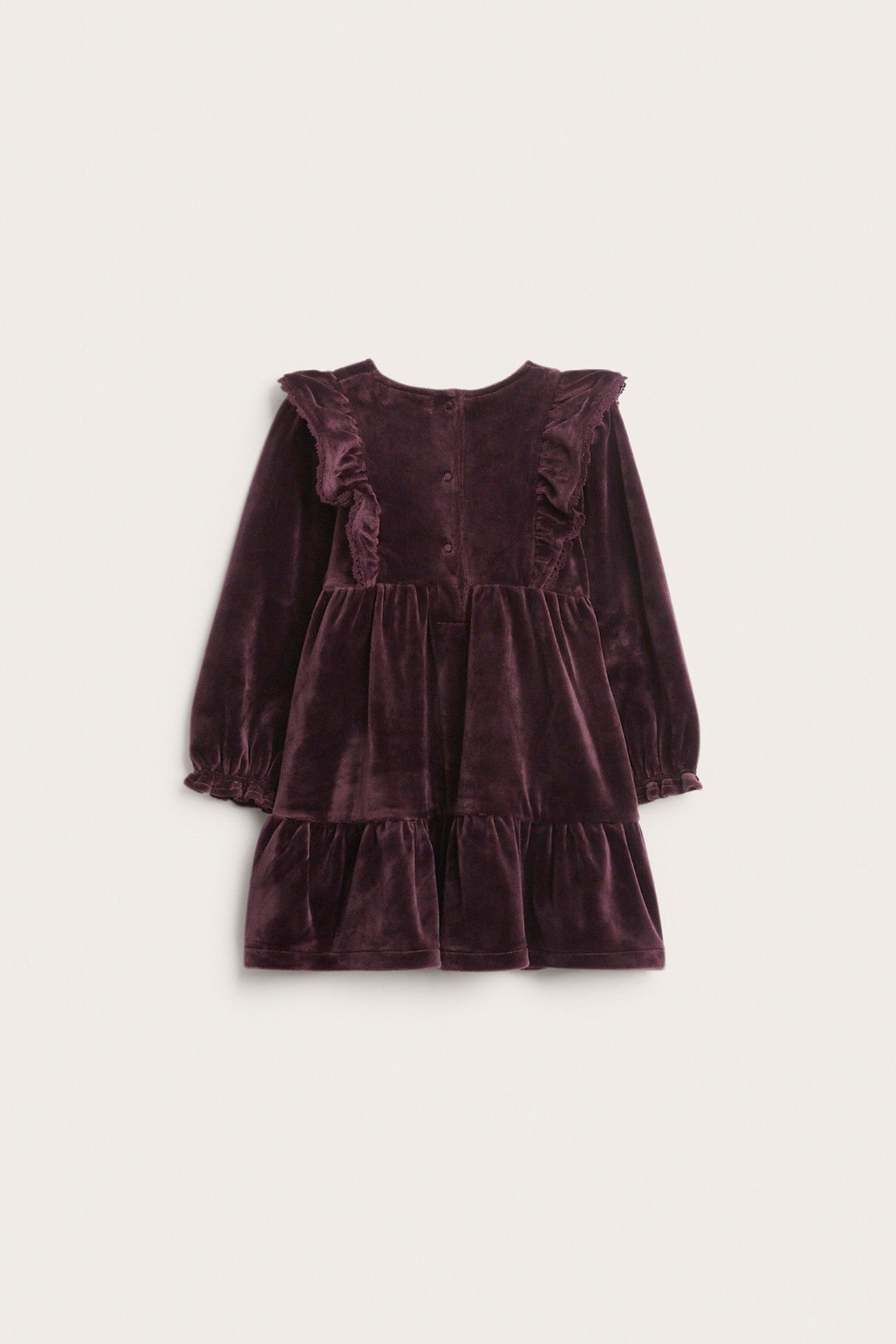 Baby lilac velour dress with frills