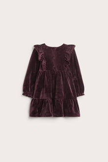 Baby lilac velour dress with frills