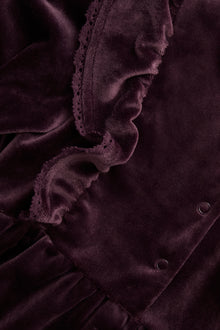 Kids lilac velour dress with frills