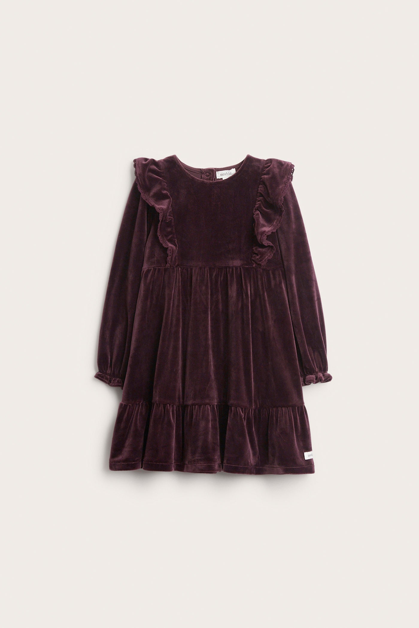 Kids lilac velour dress with frills