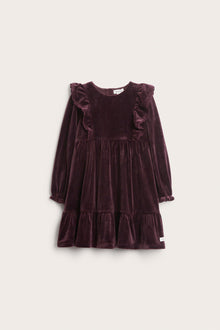 Kids lilac velour dress with frills