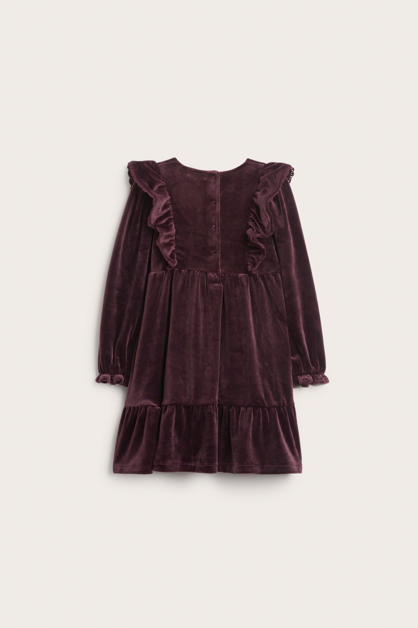 Kids lilac velour dress with frills