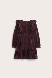 Kids lilac velour dress with frills
