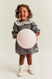 Baby black ditsy floral dress