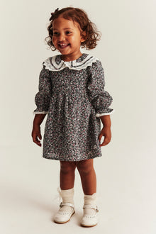 Baby black ditsy floral dress