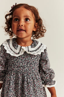 Baby black ditsy floral dress
