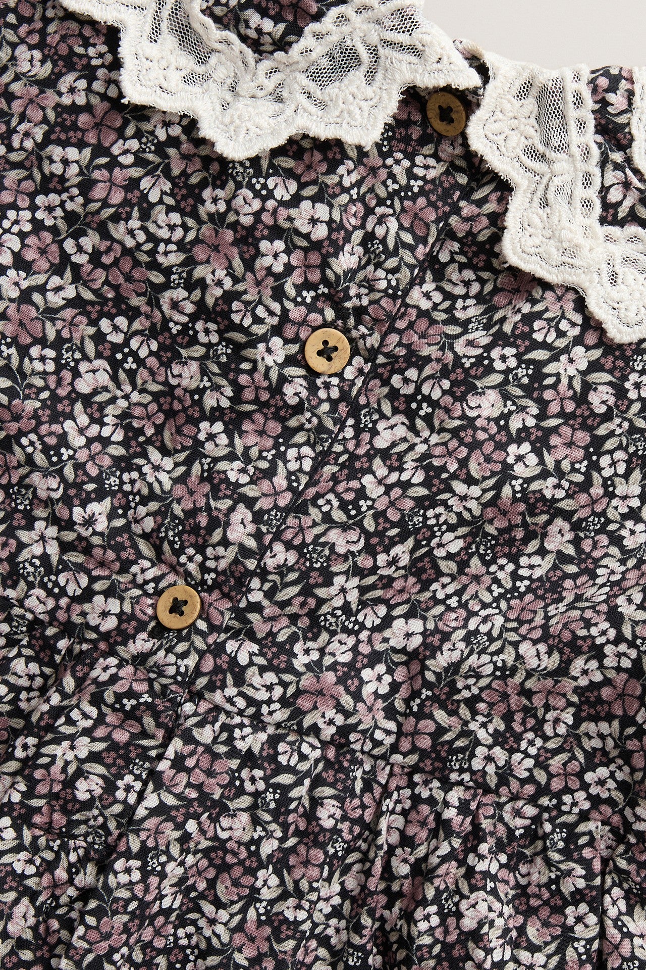 Baby black ditsy floral dress