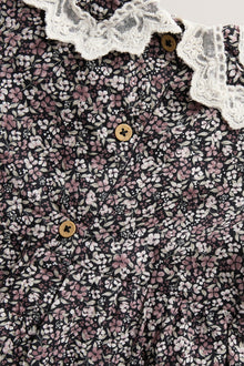 Baby black ditsy floral dress