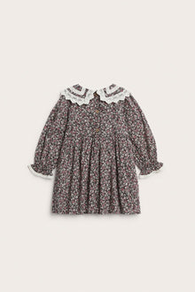 Baby black ditsy floral dress