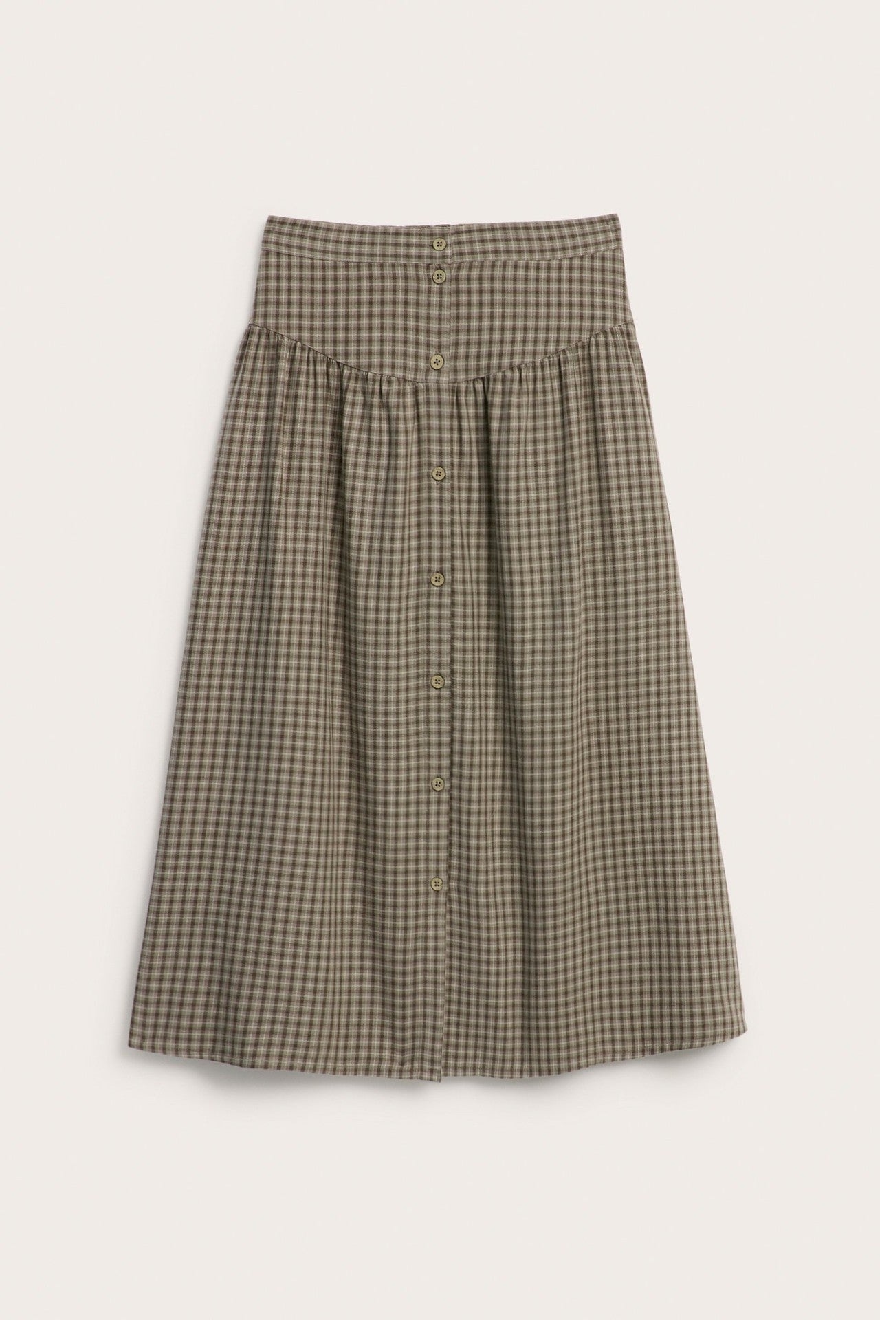 Women's brown checked skirt