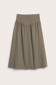 Women's brown checked skirt