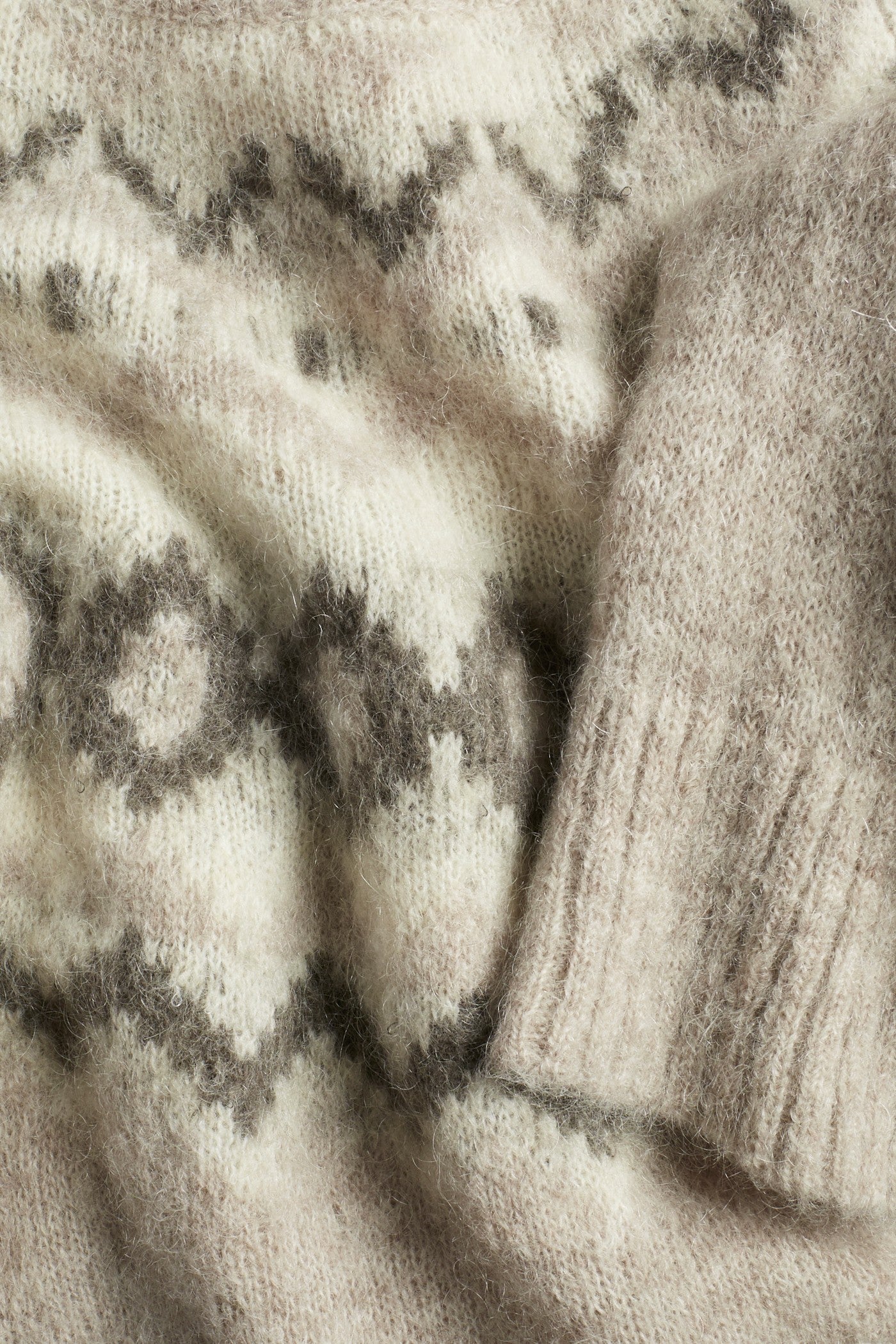 Women's beige wool and mohair-blend jumper