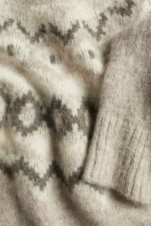Women's beige wool and mohair-blend jumper