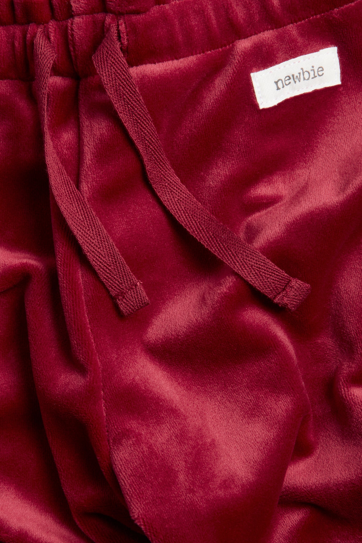 Baby red soft velour joggers