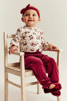 Baby red soft velour joggers