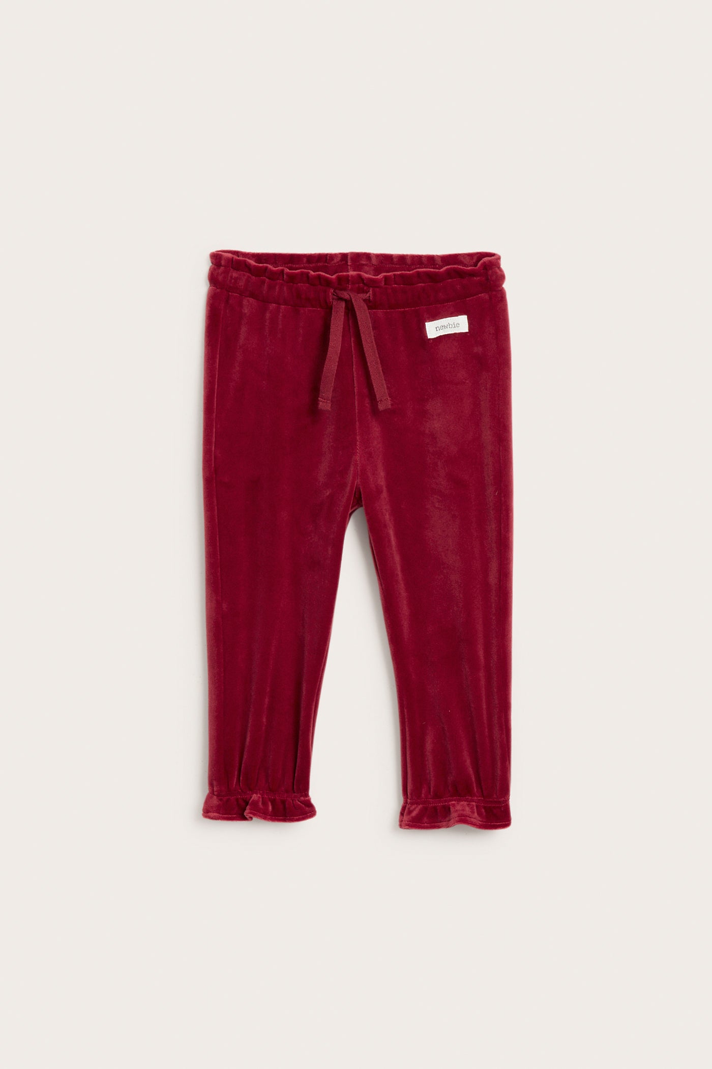 Baby red soft velour joggers