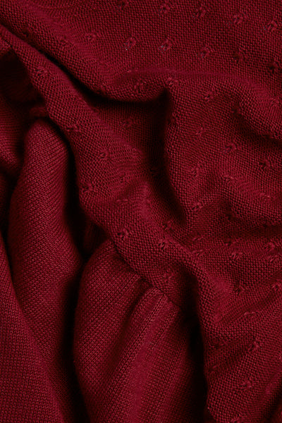 Kids' red knitted embroidered dress