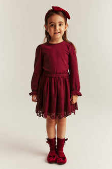 Baby & kids´ red embroidered mesh skirt