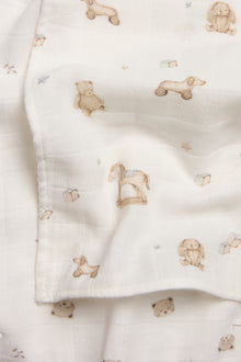 Baby white teddybear blankets 2pk