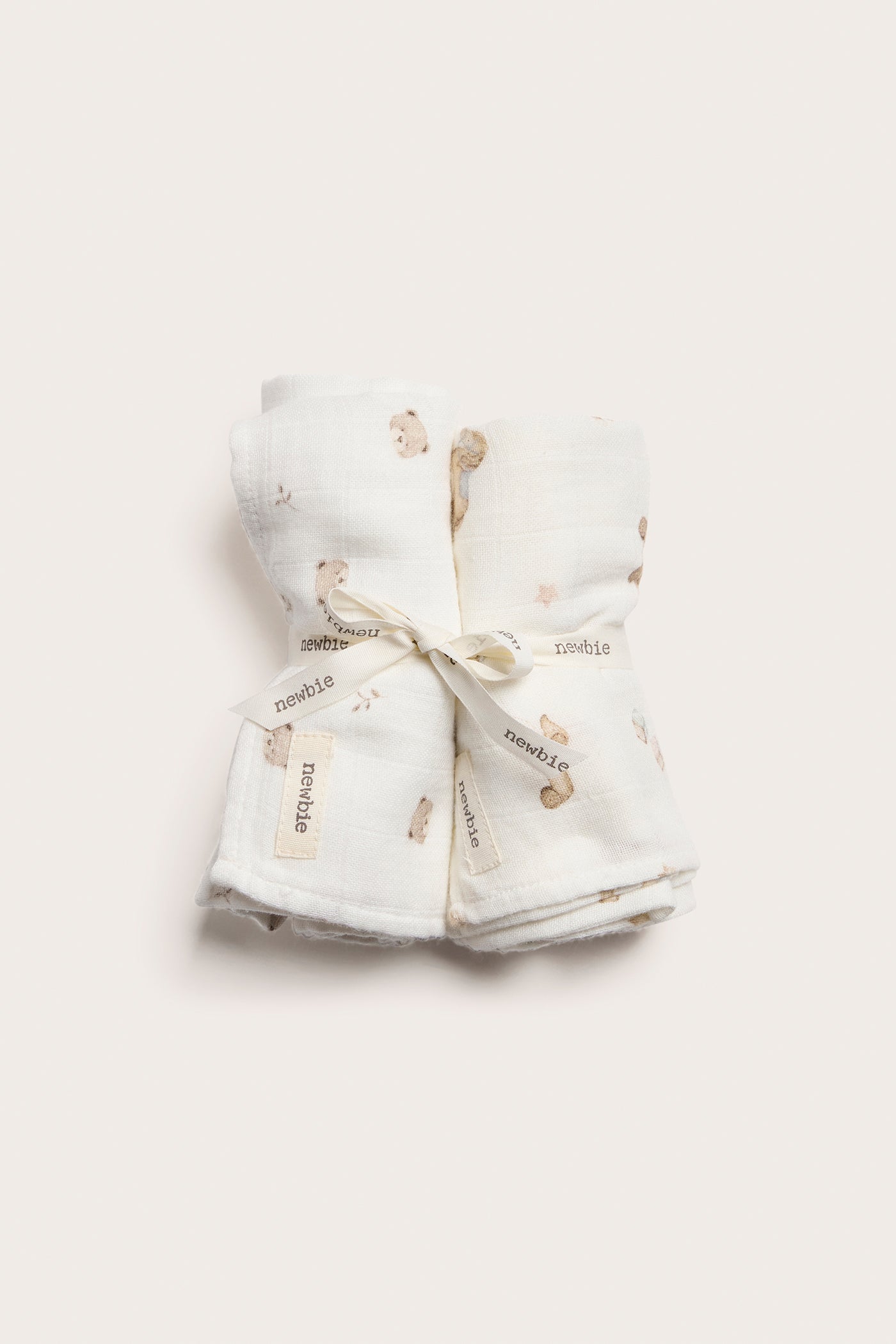 Baby white teddybear blankets 2pk