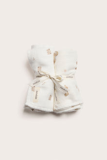 Baby white teddybear blankets 2pk