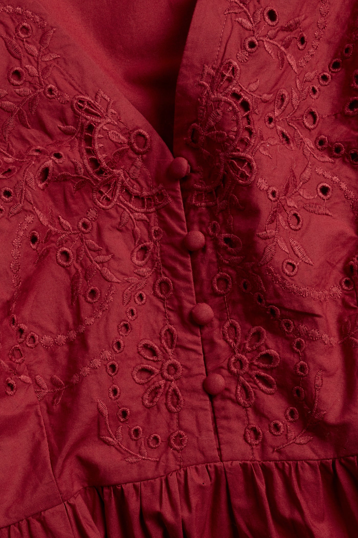 Women's red embroidered dress