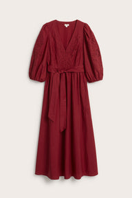 Women's red embroidered dress