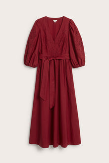 Women's red embroidered dress