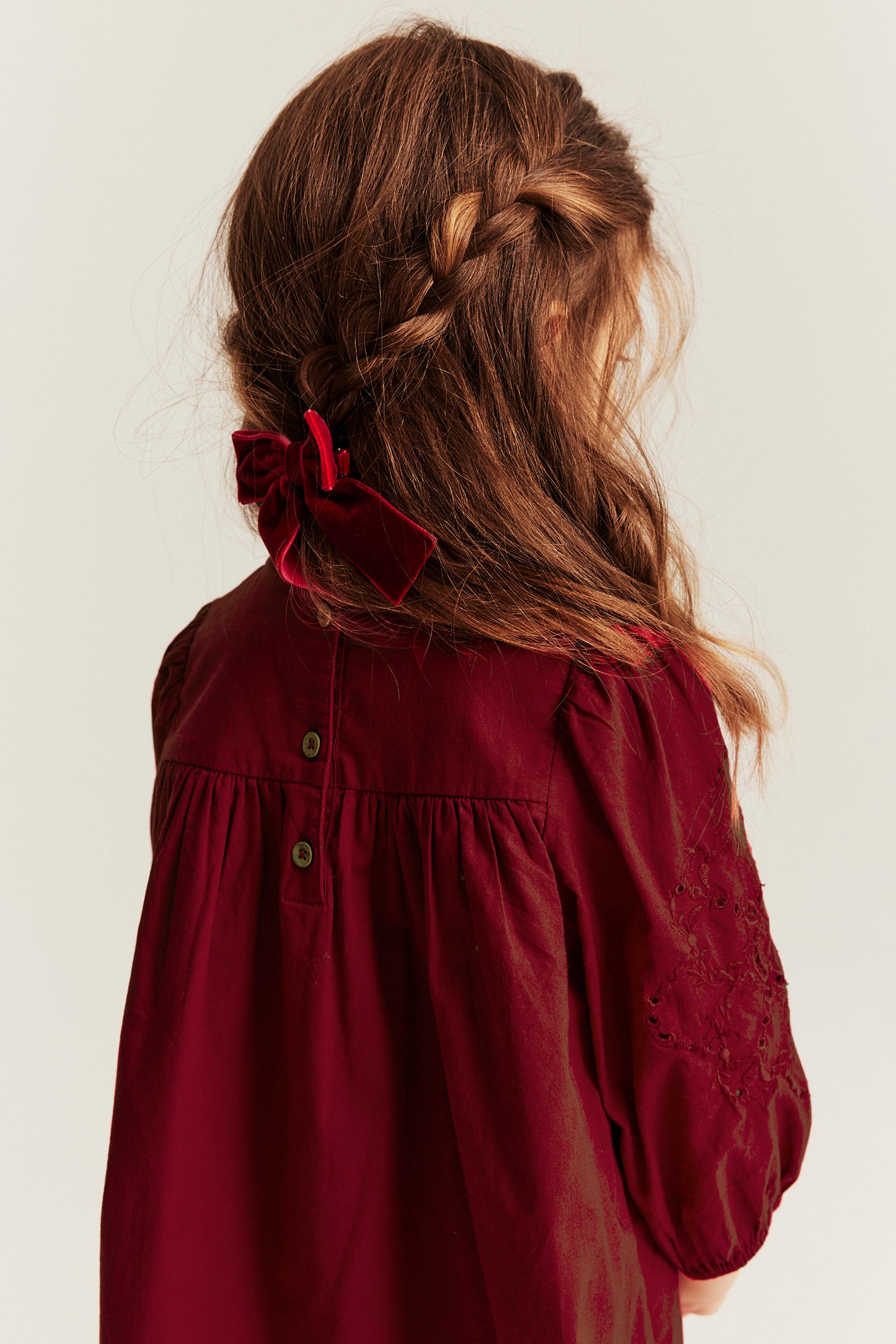 Kids red embroidered dress