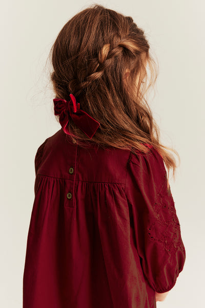 Kids red embroidered dress