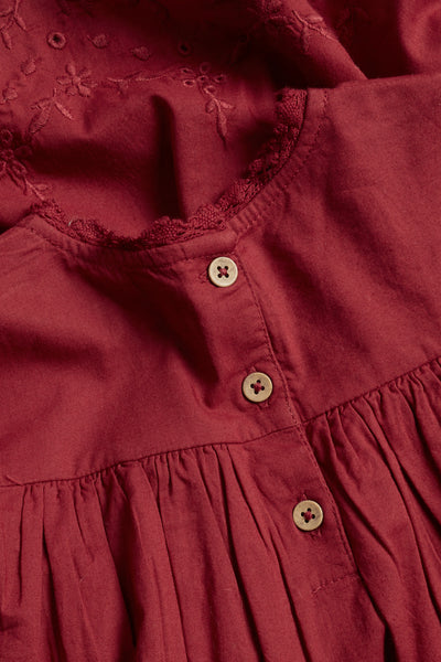 Kids red embroidered dress