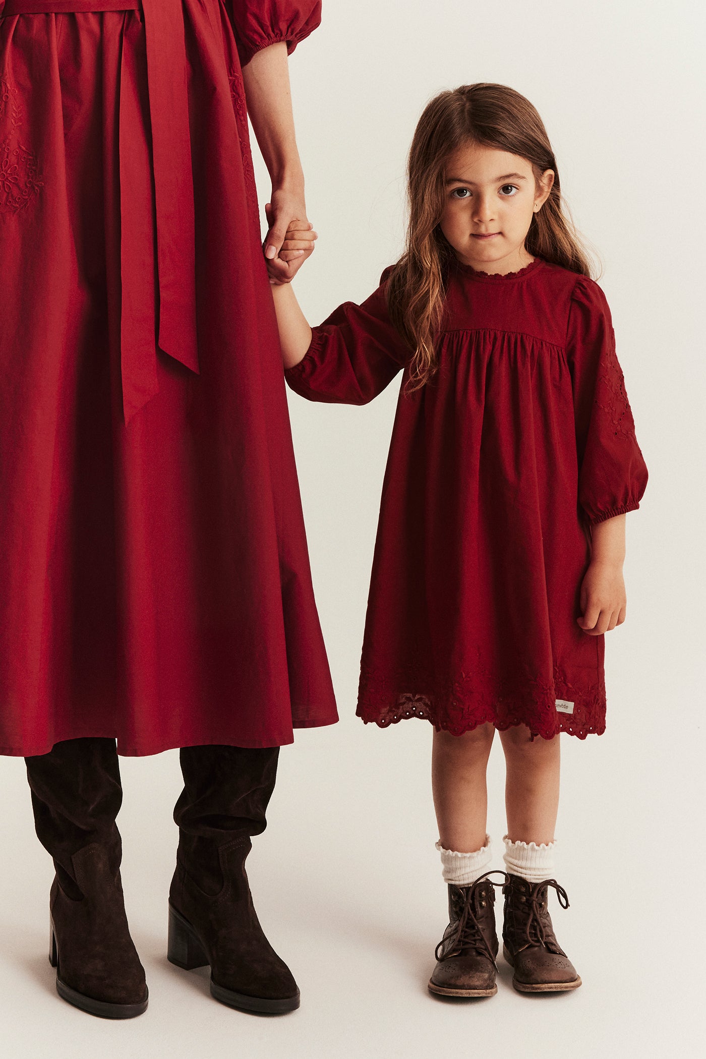 Kids red embroidered dress