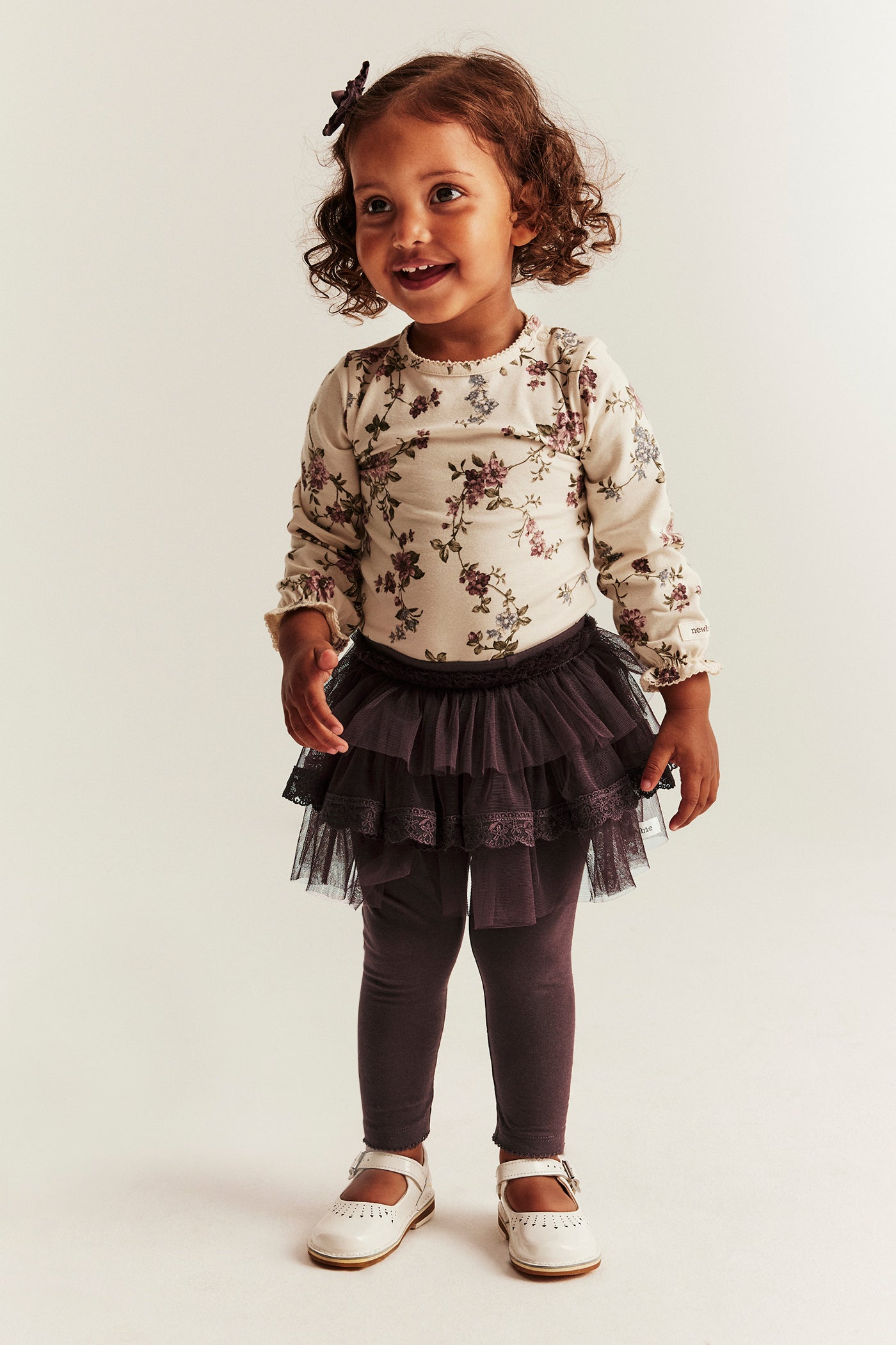 Baby lilac leggings with tulle skirt