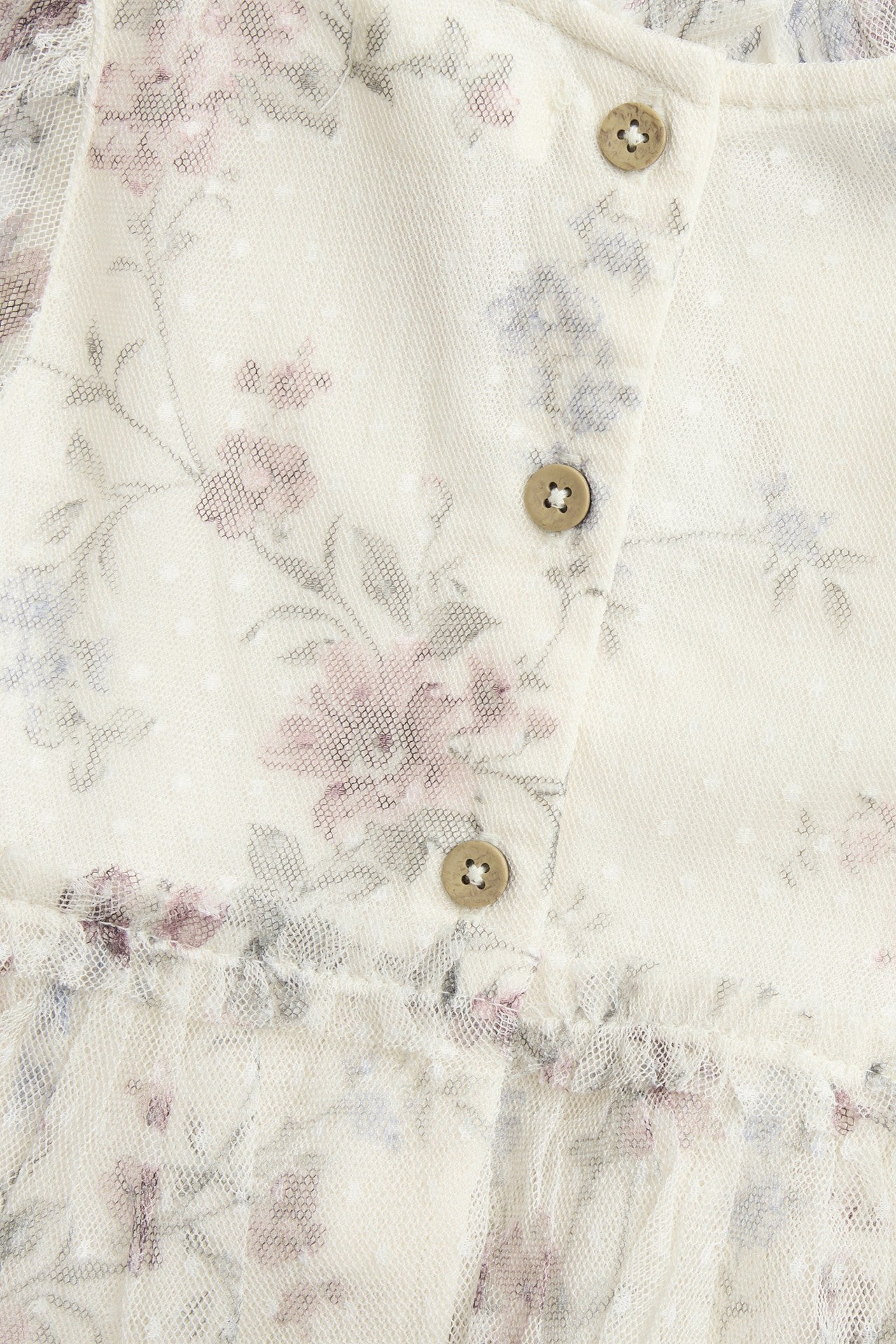 Baby beige floral mesh dress