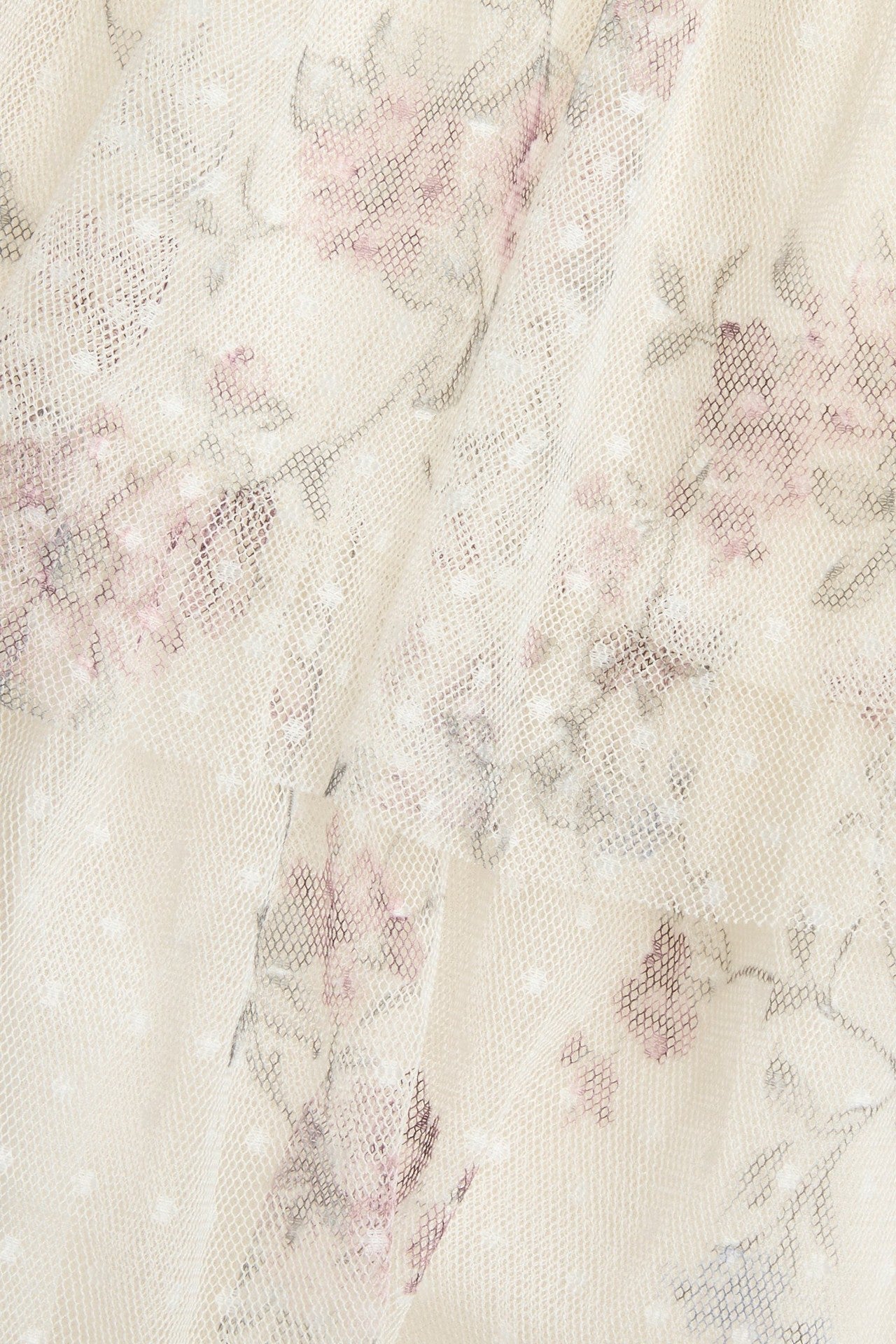 Kids´beige floral mesh dress