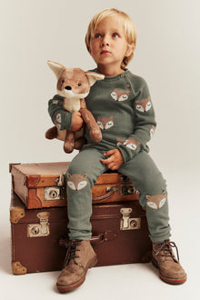 Kids green fox leggings