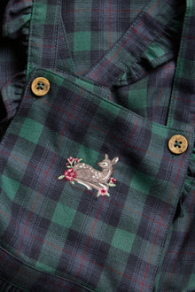 Kids´ blue checked pinafore dress