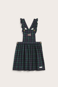 Kids´ blue checked pinafore dress