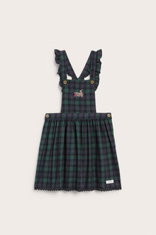 Kids´ blue checked pinafore dress
