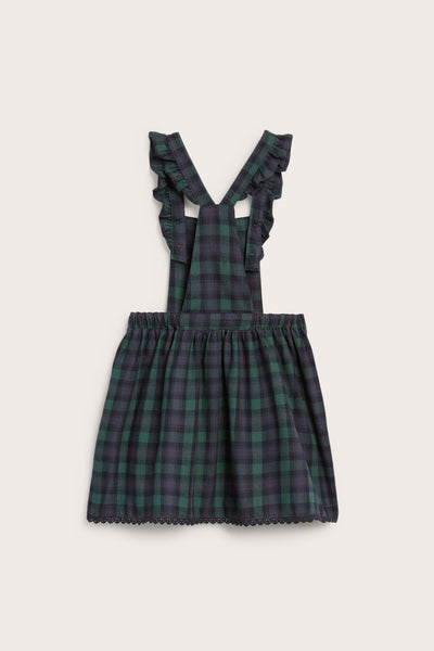 Kids´ blue checked pinafore dress
