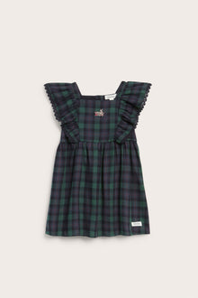 Baby blue checked pinafore dress