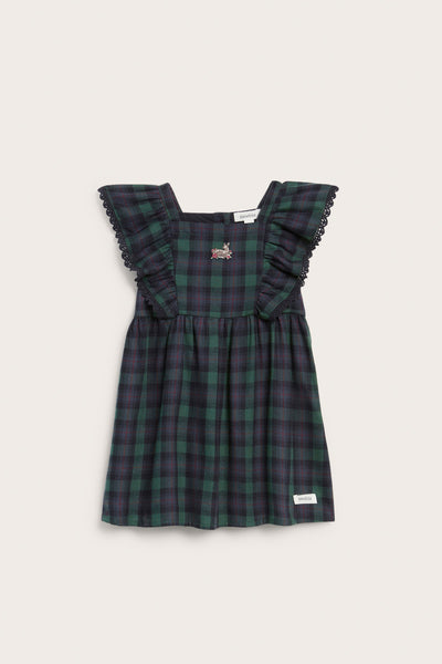 Baby blue checked pinafore dress